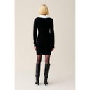 Robe Maille Noir Col Amovible
