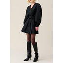 Robe Courte Manches Ballons Noire