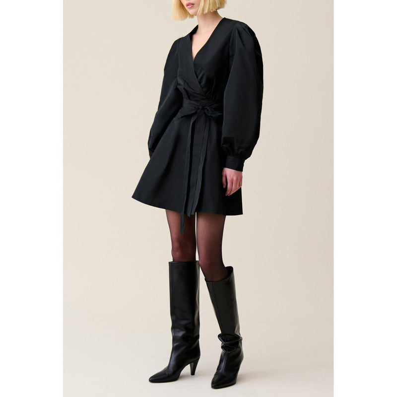 Robe Courte Manches Ballons Noire