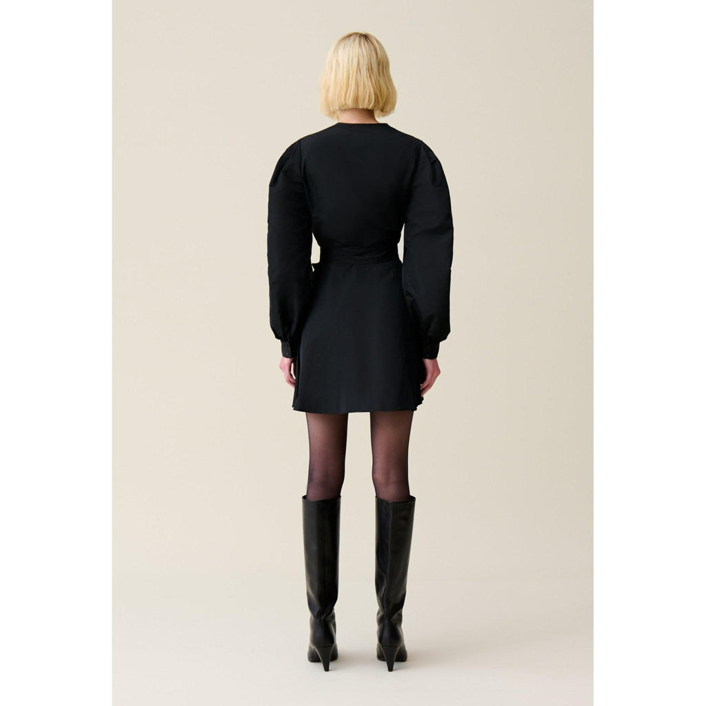 Robe Courte Manches Ballons Noire