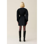 Robe Courte Manches Ballons Noire