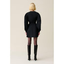 Robe Courte Manches Ballons Noire