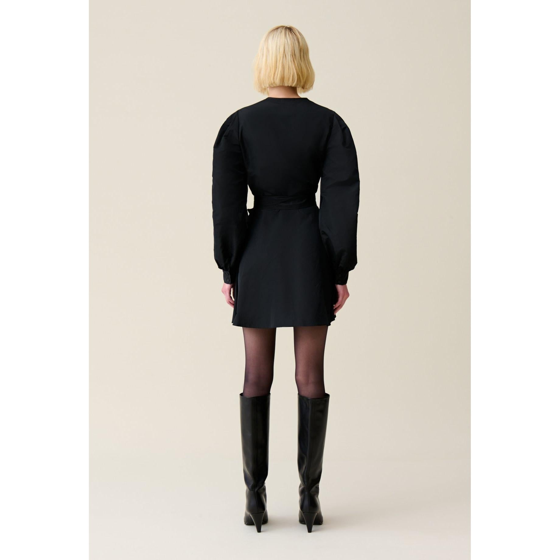 Claudie Pierlot - Vestido corto negro con mangas globo