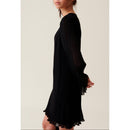 Robe Courte Plissée Manches Longues