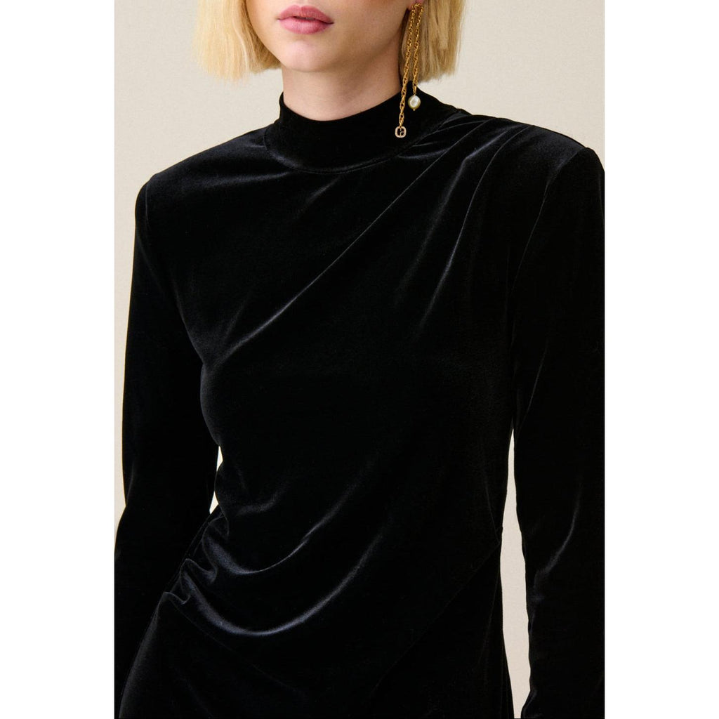 Robe Longue Cintrée Velours Noir