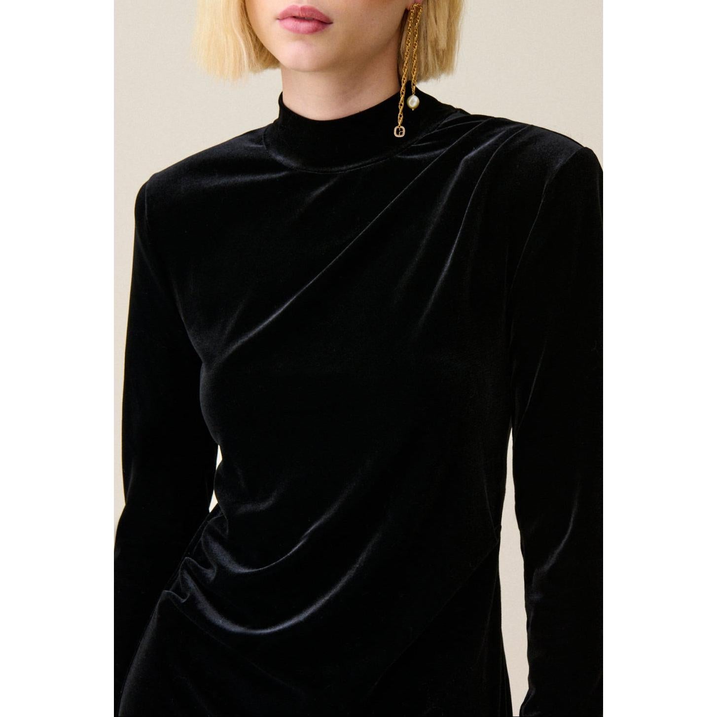 Robe Longue Cintrée Velours Noir