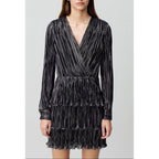 Short Silver Ruffled Dress