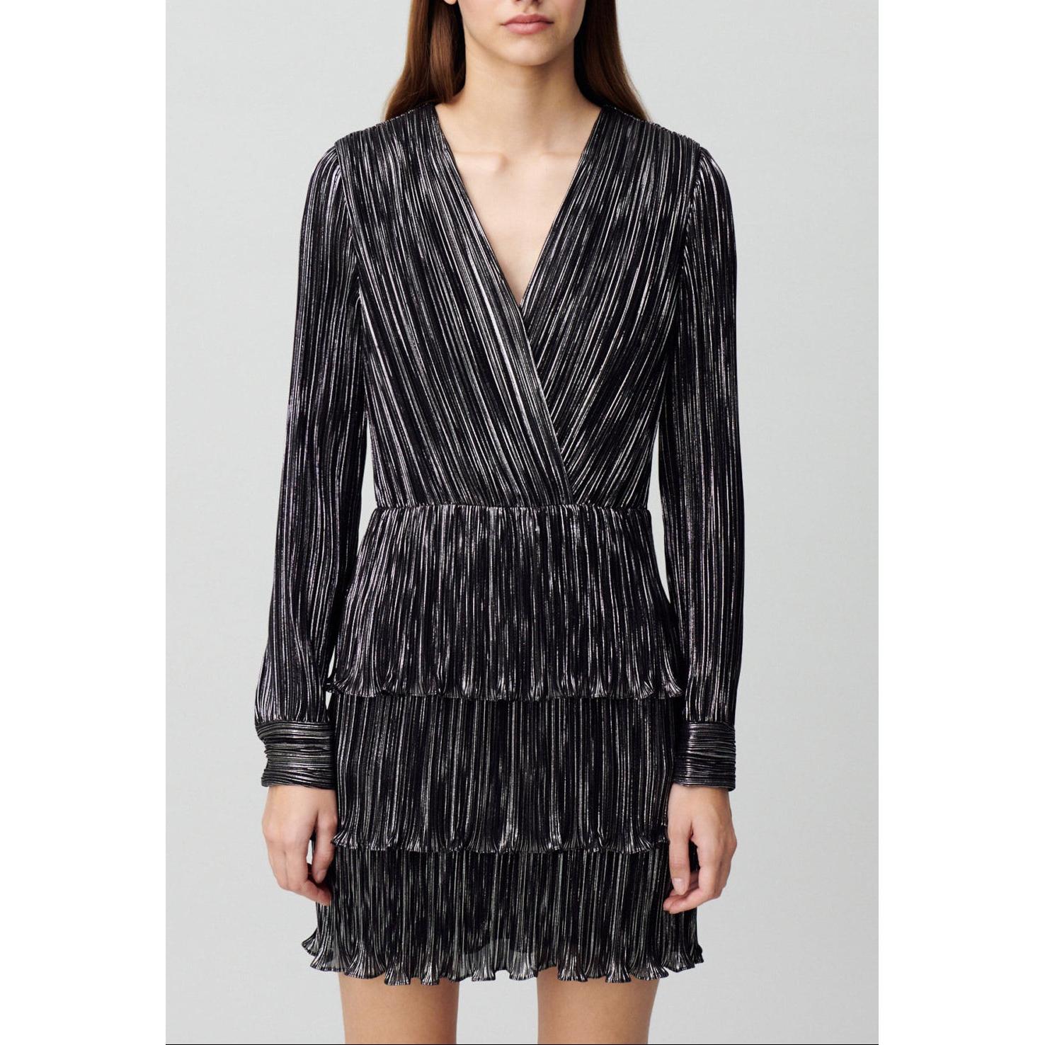 Short Silver Ruffled Dress
