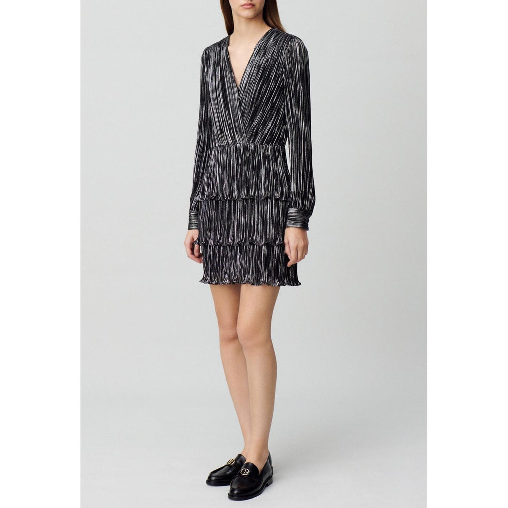 Short Silver Ruffled Dress