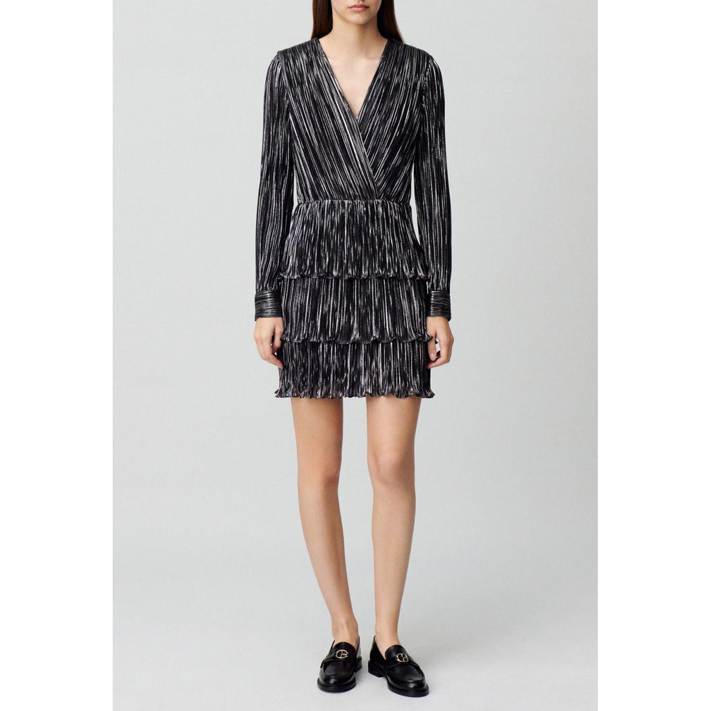 Short Silver Ruffled Dress