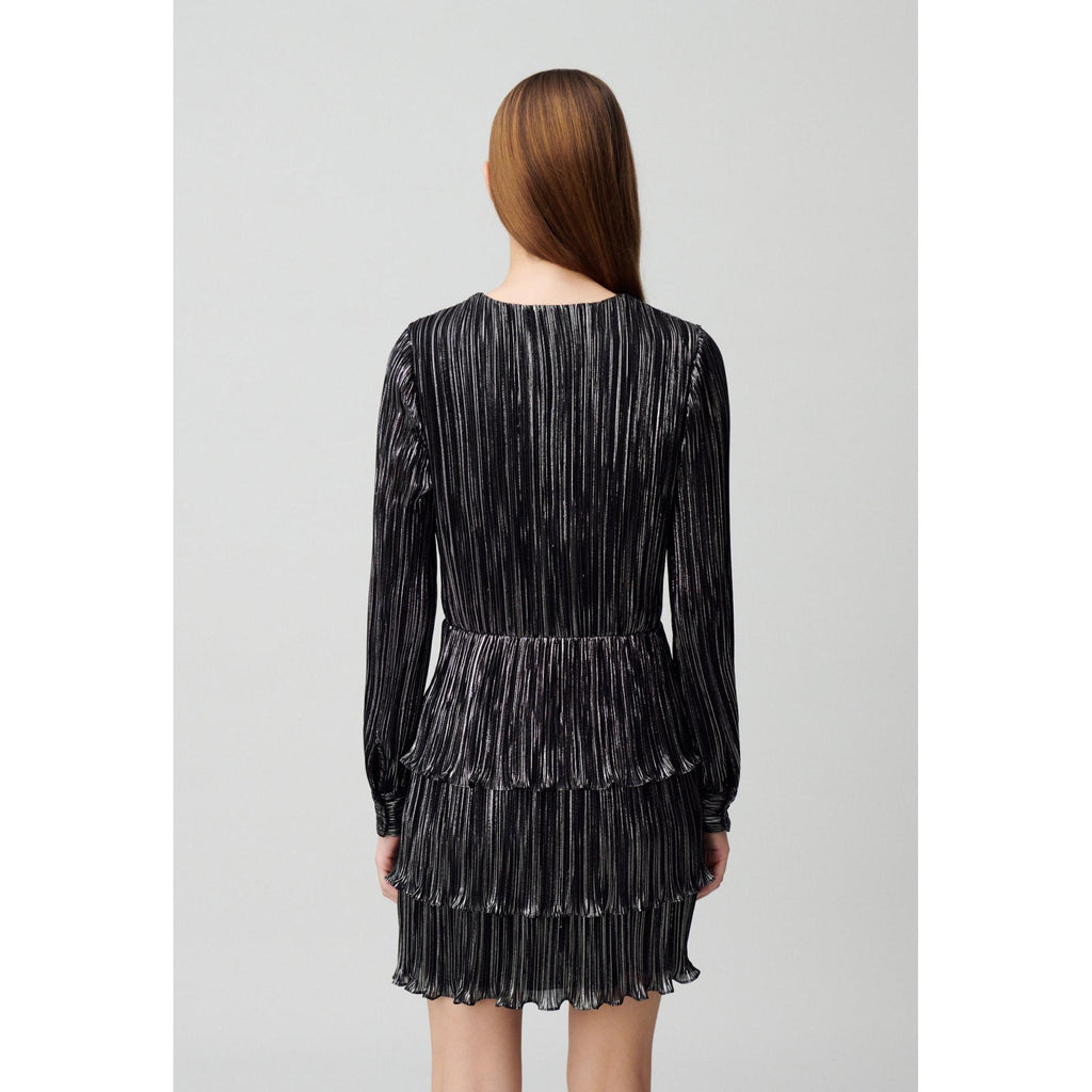 Short Silver Ruffled Dress