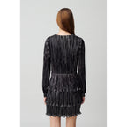 Short Silver Ruffled Dress