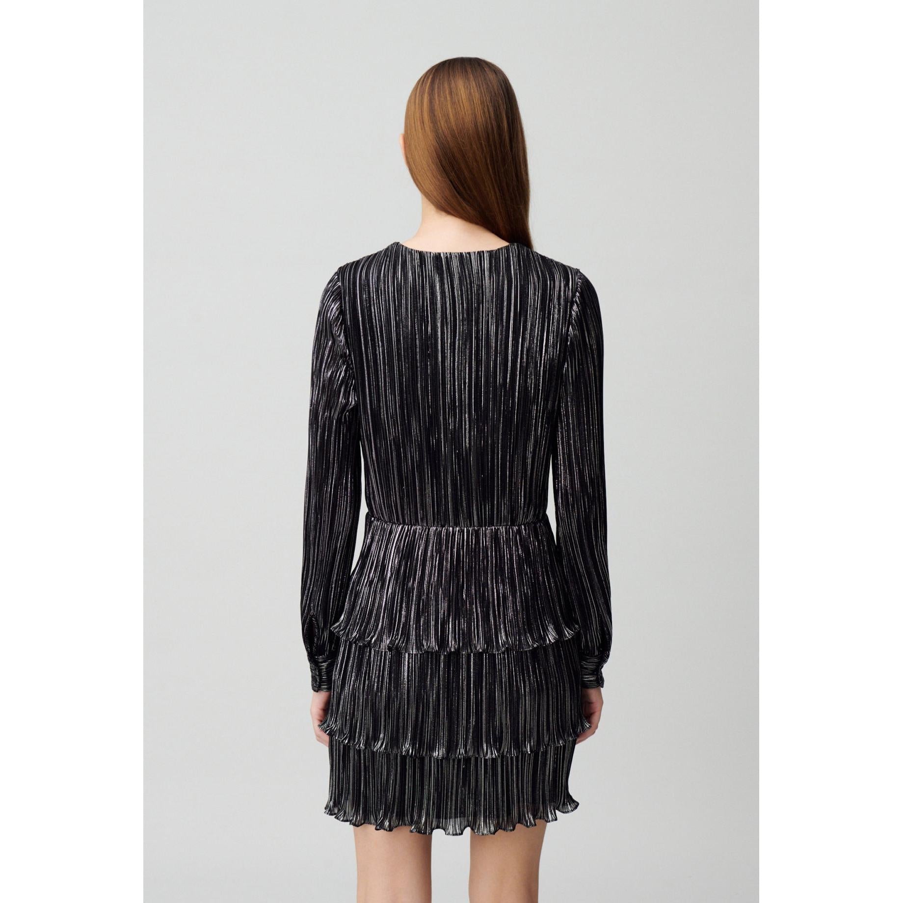Short Silver Ruffled Dress
