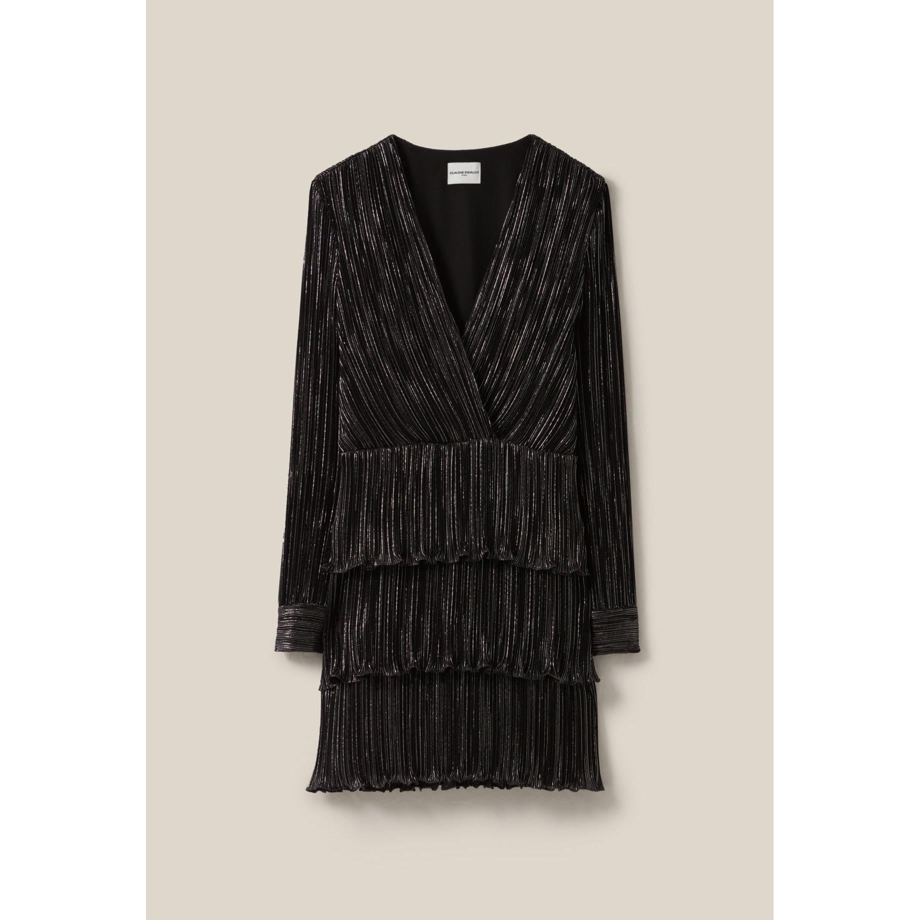 Short Silver Ruffled Dress