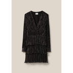 Claudie Pierlot - Robe Argentée Courte À Volants