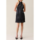 Robe Courte Plissée Argentée