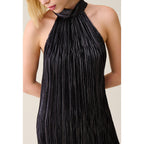 Robe Courte Plissée Argentée