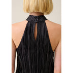 Robe Courte Plissée Argentée