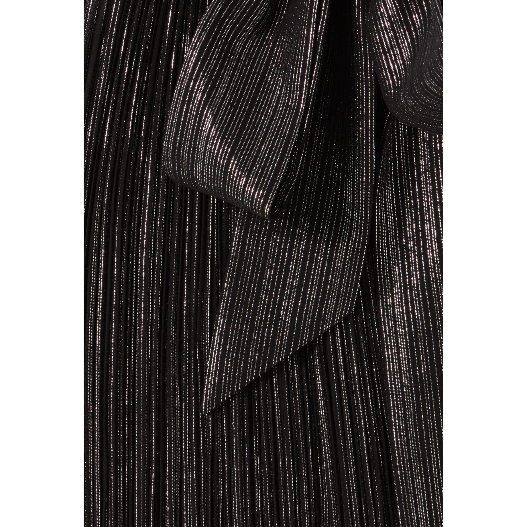 Robe Courte Plissée Argentée