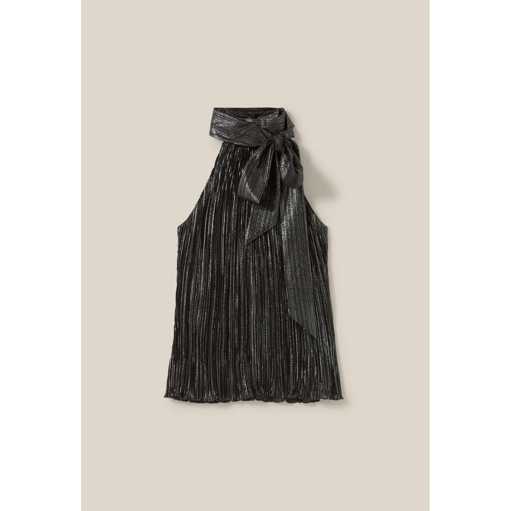 Robe Courte Plissée Argentée