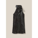 Robe Courte Plissée Argentée