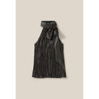 Silver Pleated Short Dress