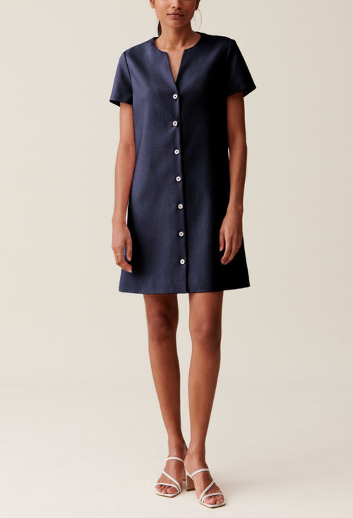 Claudie Pierlot - Vestido C&T - Risla - Azul marino