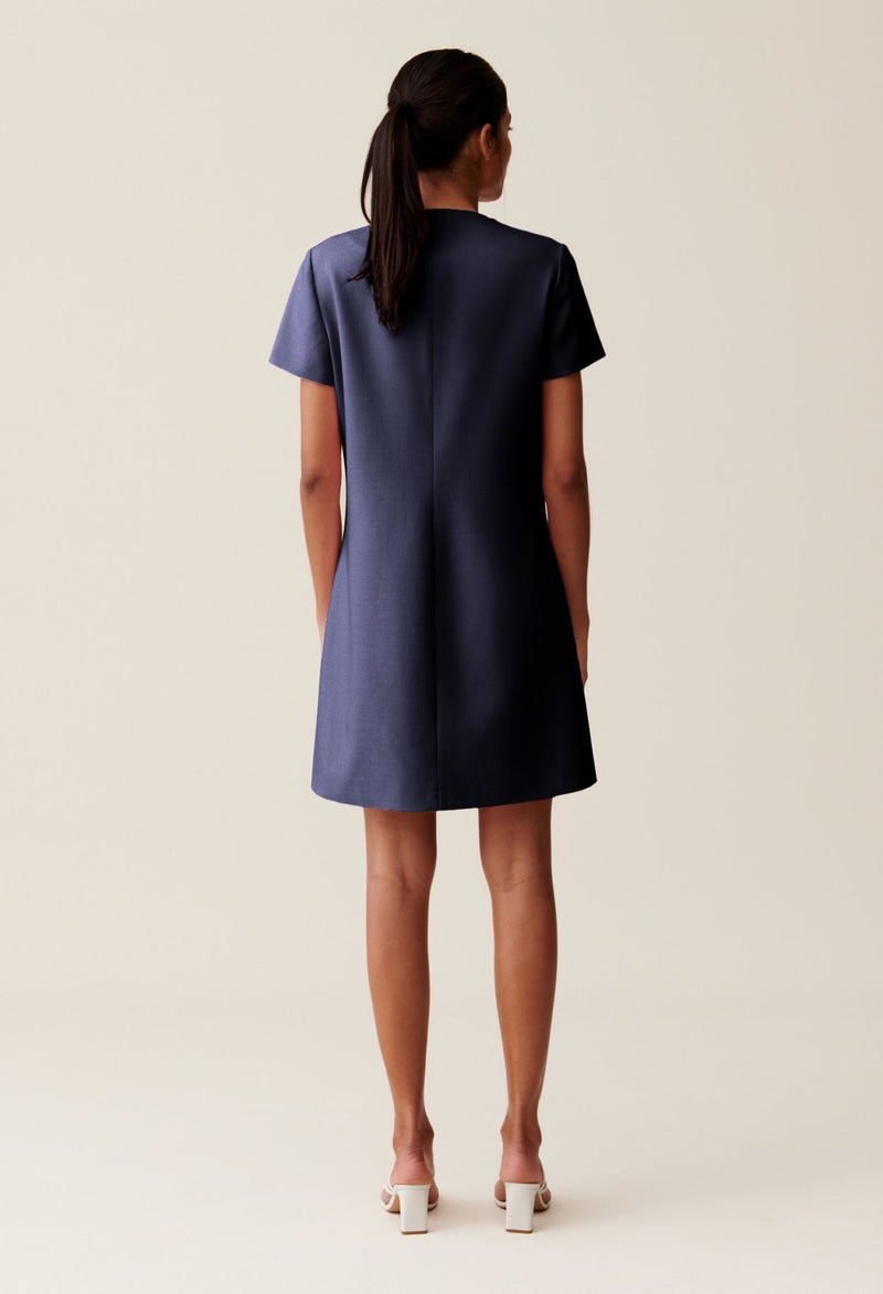 Claudie Pierlot - Vestido C&T - Risla - Azul marino