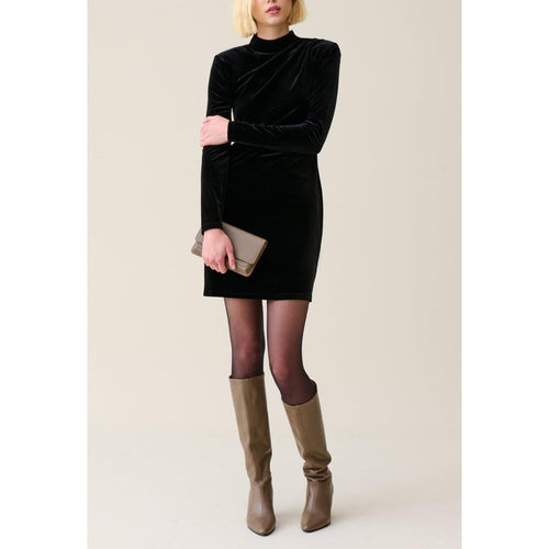 Claudie Pierlot - Vestido corto ajustado de terciopelo negro
