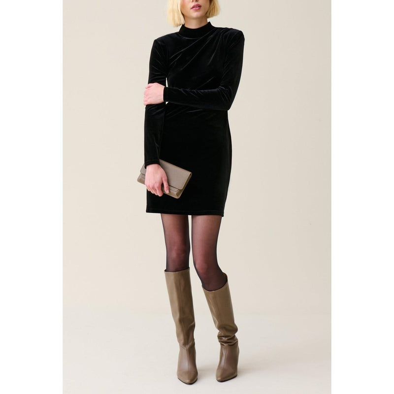 Claudie Pierlot - Robe Courte Cintrée Velours Noir