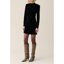 Claudie Pierlot - Robe Courte Cintrée Velours Noir