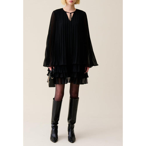 Robe Courte Noire Volantée