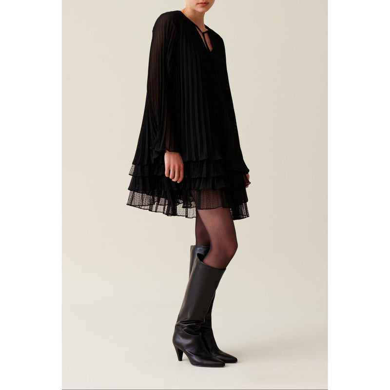 Robe Courte Noire Volantée