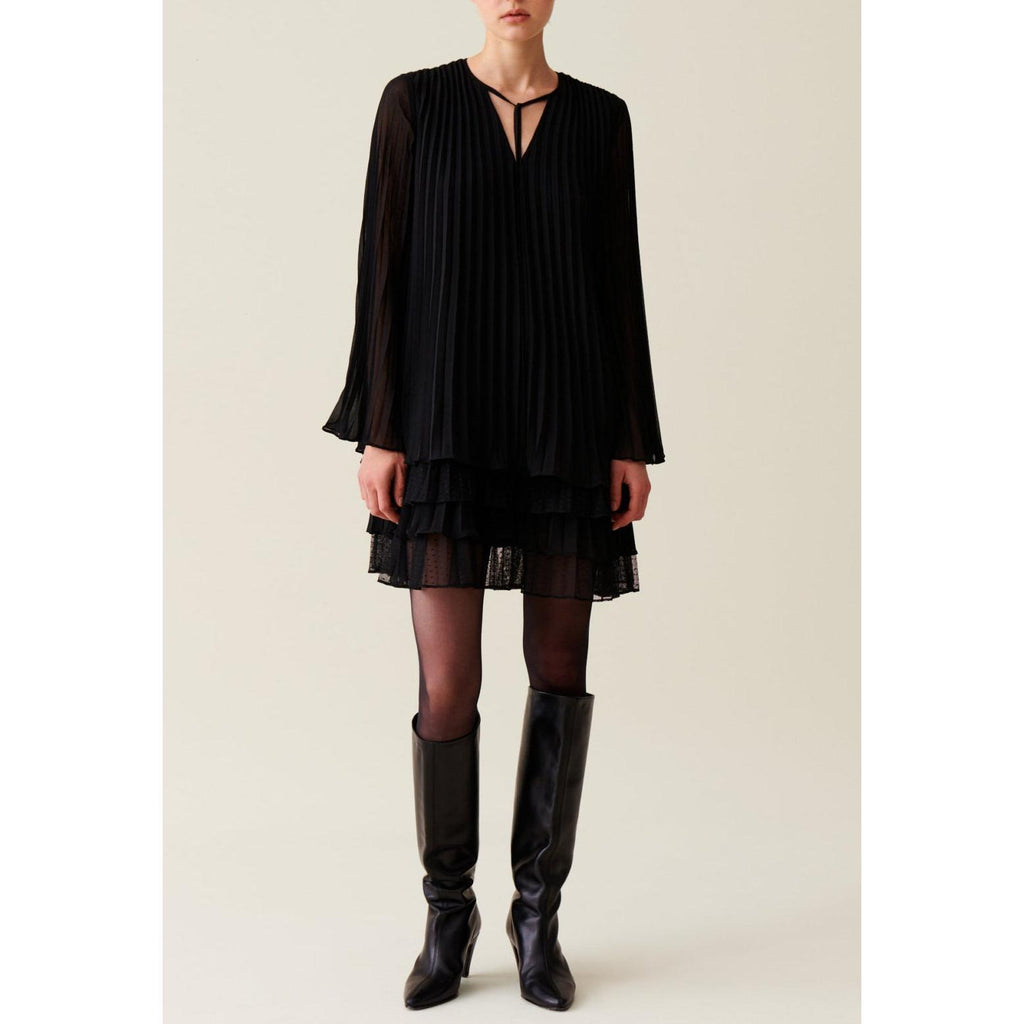 Robe Courte Noire Volantée