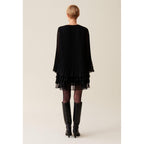 Claudie Pierlot - Robe Courte Noire Volantée