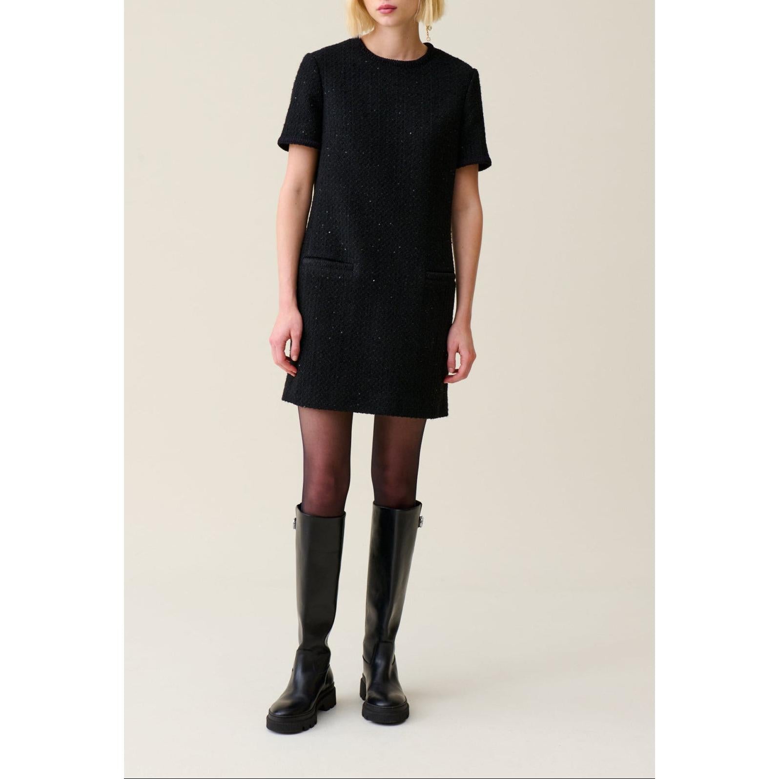 Short Black Tweed Dress