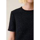 Vestido Corto De Tweed Negro