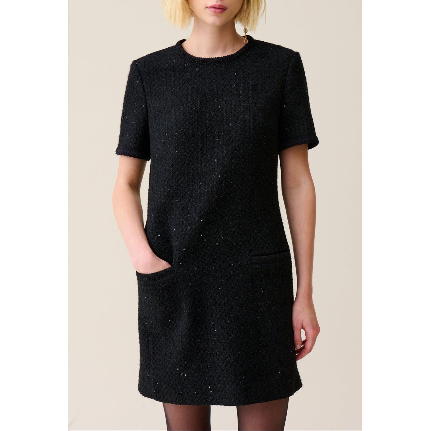 Short Black Tweed Dress