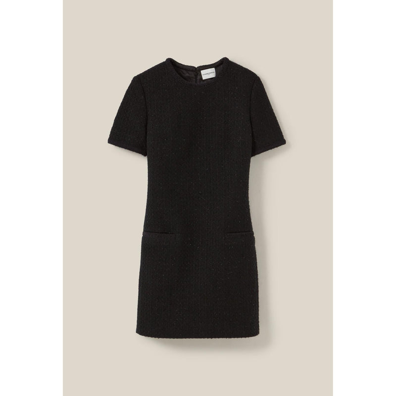 Vestido Corto De Tweed Negro
