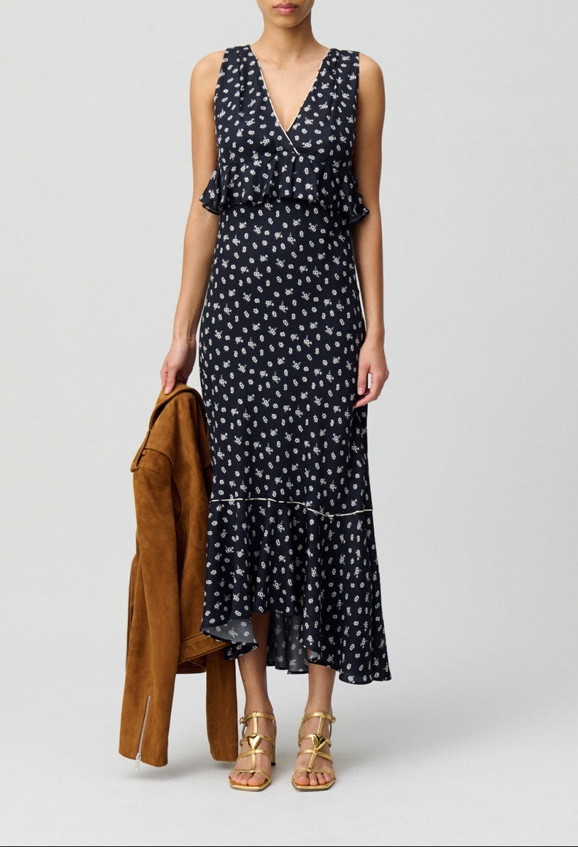 Robe Rusminpetitesfleurs Print Fonce
