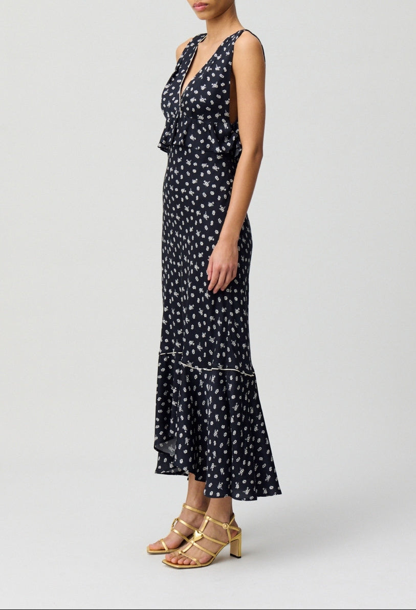 Robe Rusminpetitesfleurs Print Fonce