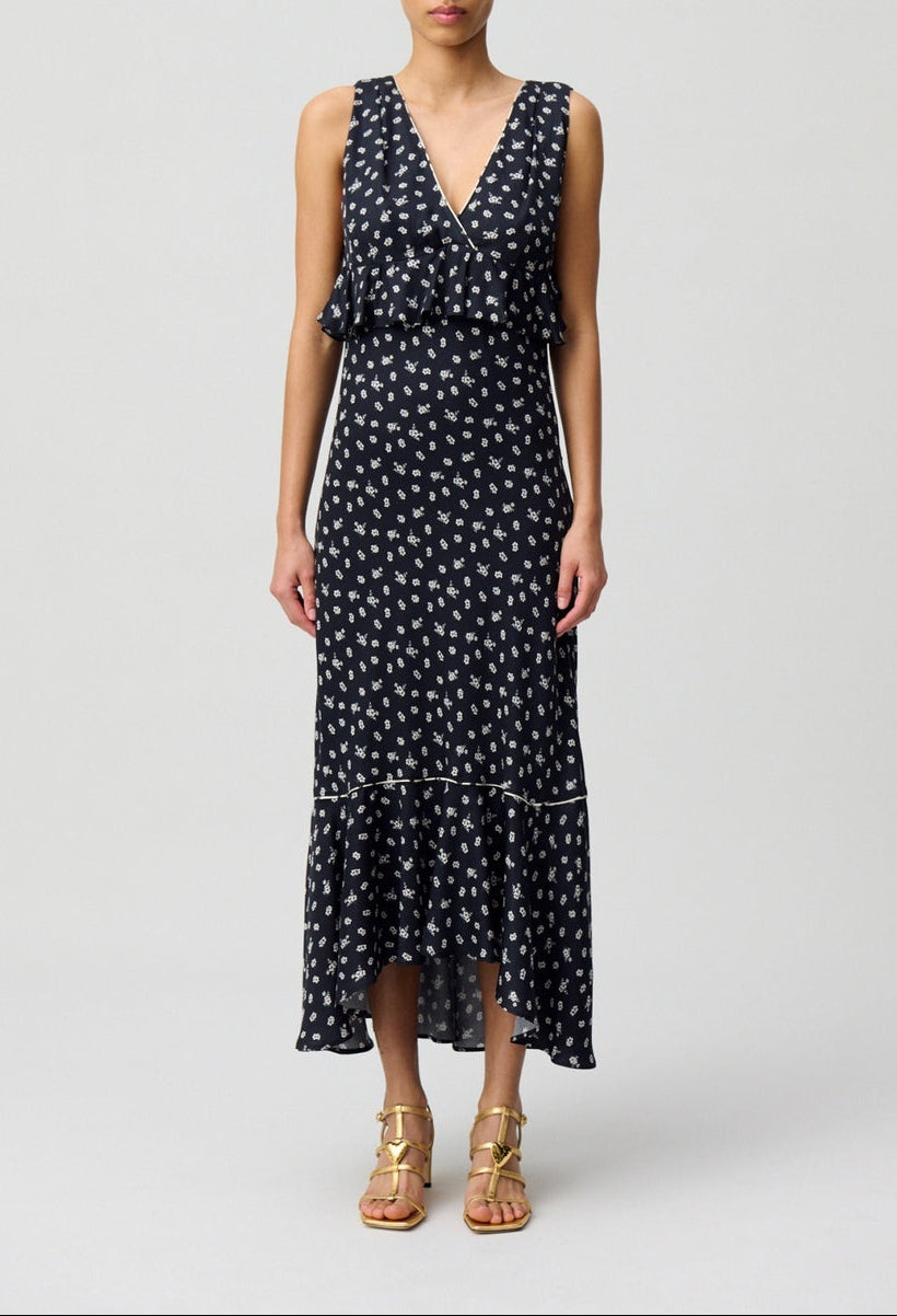 Robe Rusminpetitesfleurs Print Fonce