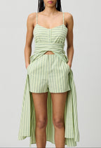 Robe Rounourayuresvertes Bicolore