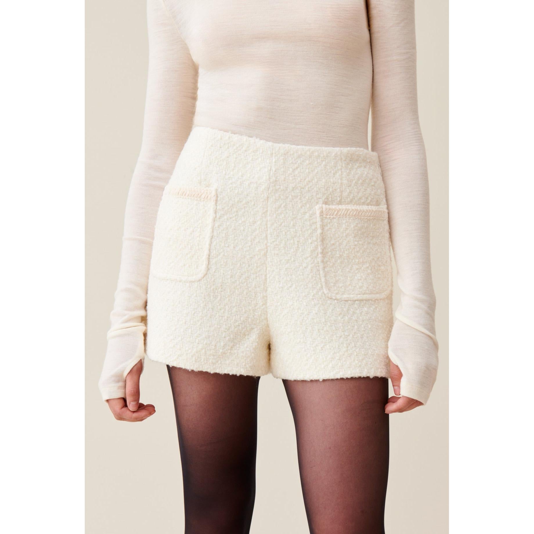 Claudie Pierlot - Short En Tweed Marfil