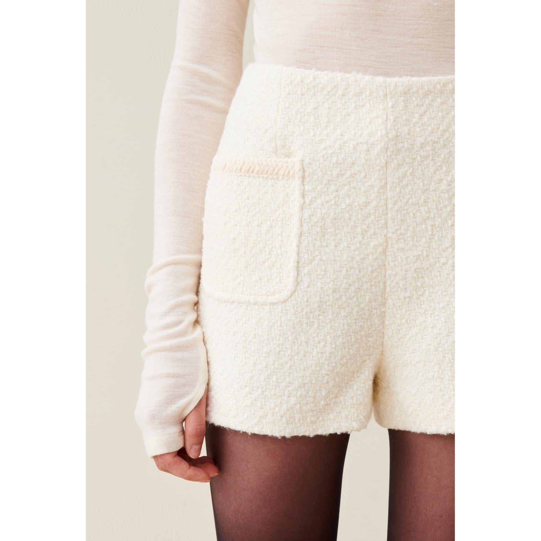 Claudie Pierlot - Short En Tweed Marfil