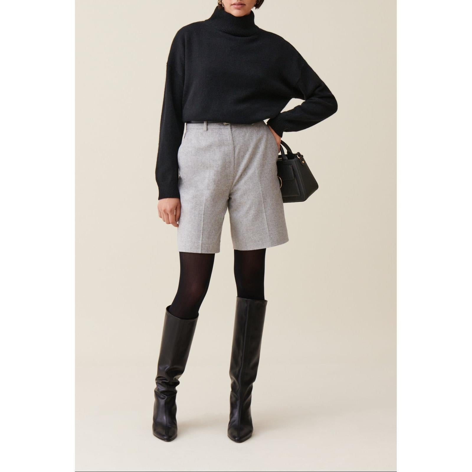 Bermudas Rectas Gris Claro