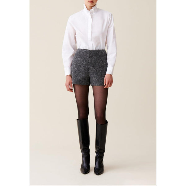 Pantalones cortos de tweed grises