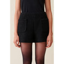 Short Tweed Noir Droit