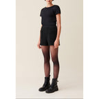 Short Tweed Noir Droit