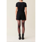 Short Tweed Noir Droit
